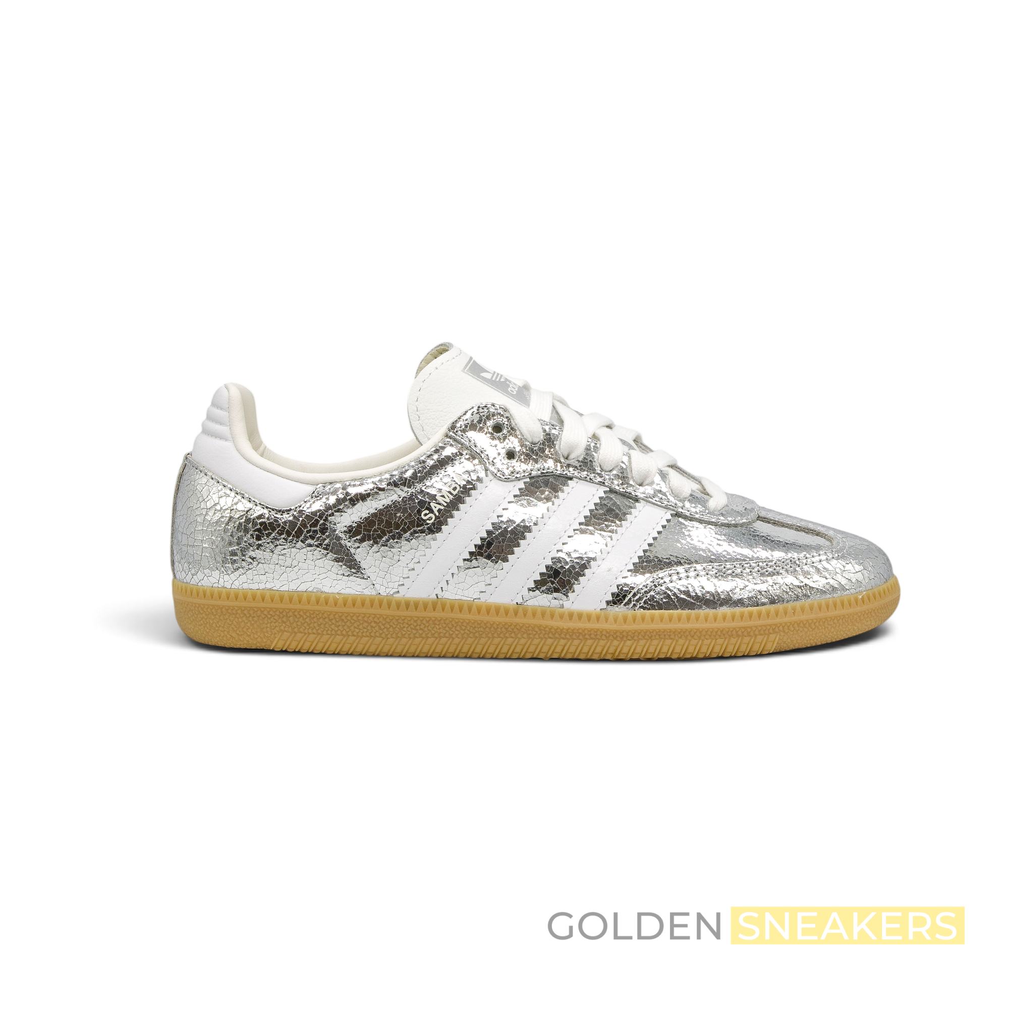ADIDAS Samba OG Silver Metallic Cracked Leather (Women's)