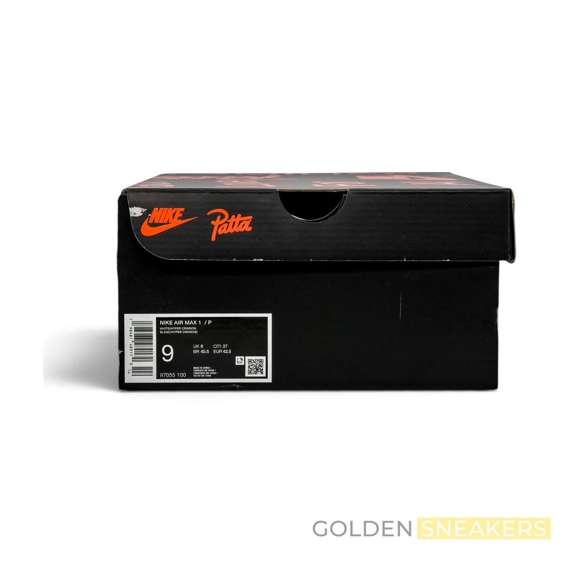 Nike Air Max 1 Patta Waves White Hyper Crimson (with bracelet)
