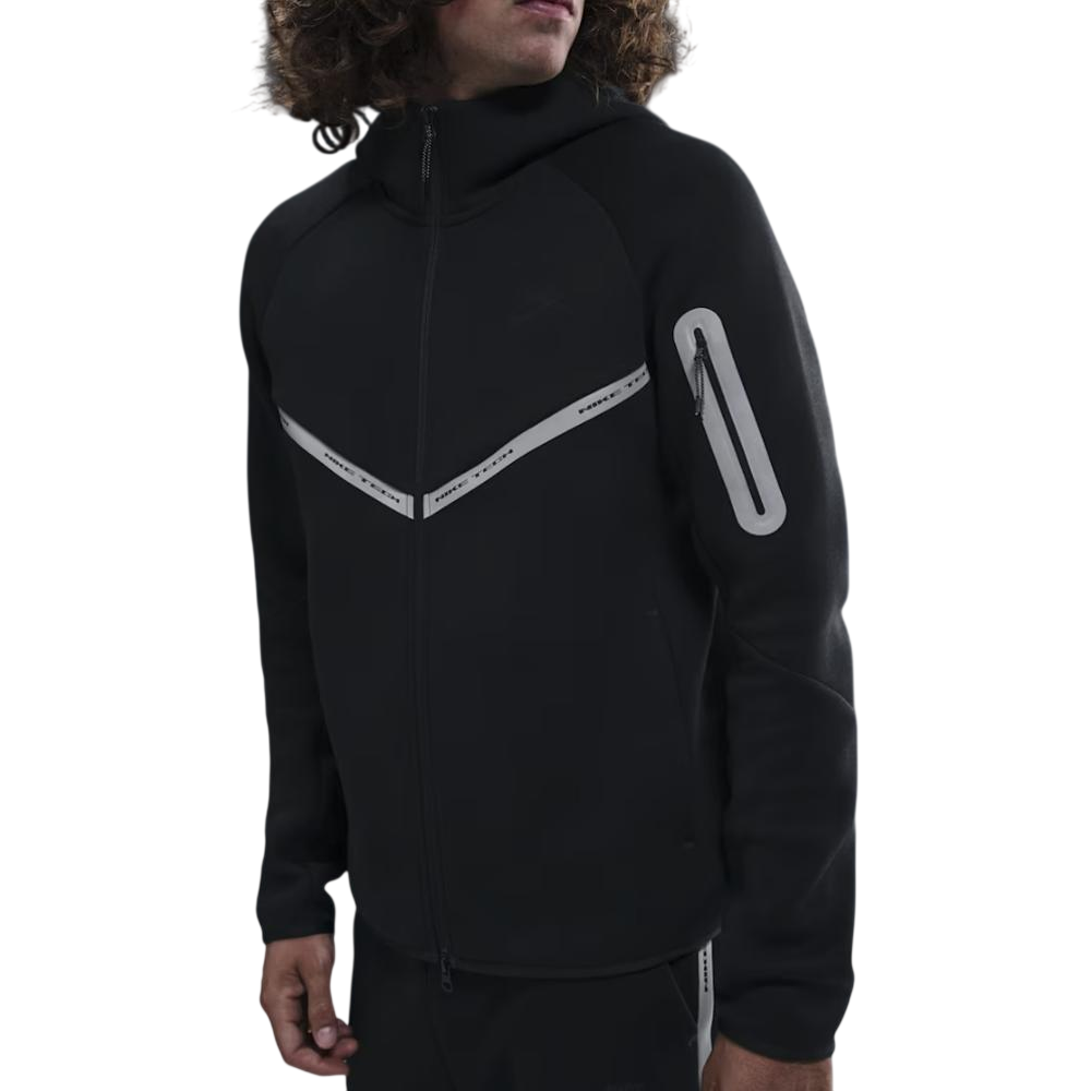 NIKE Tech Fleece Full-Zip Windrunner Black White Reflective