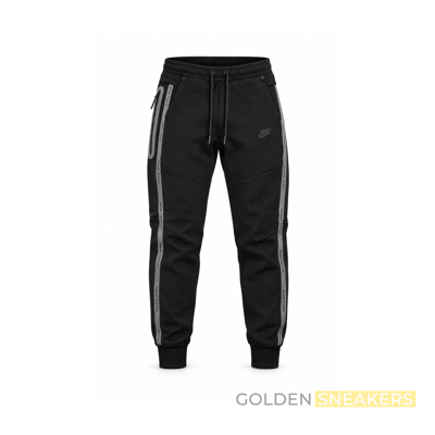 NIKE Tech Fleece Joggers Black White Reflective