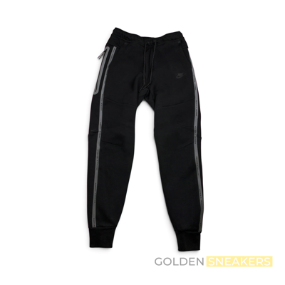 NIKE Tech Fleece Joggers Black White Reflective