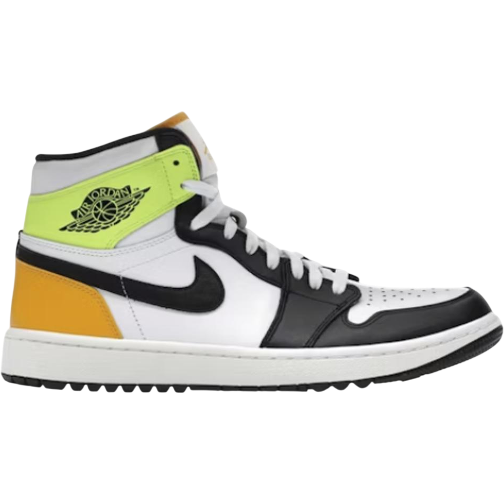 Jordan 1 Retro High G White University Gold Volt Black