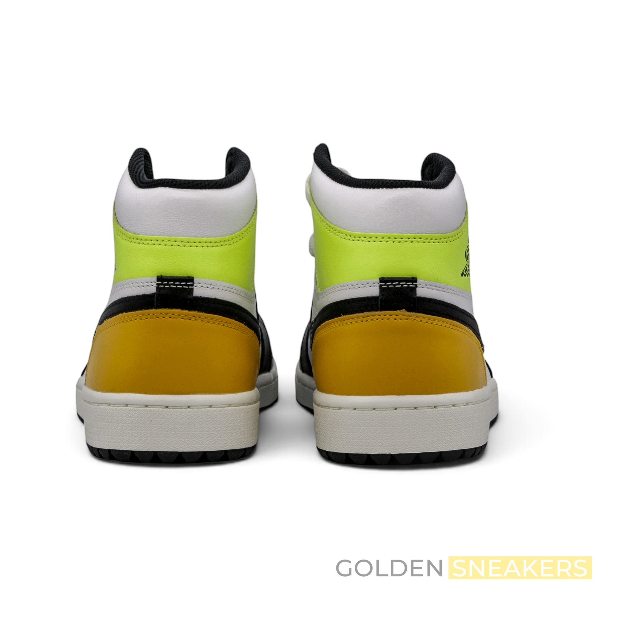 Jordan 1 Retro High G White University Gold Volt Black