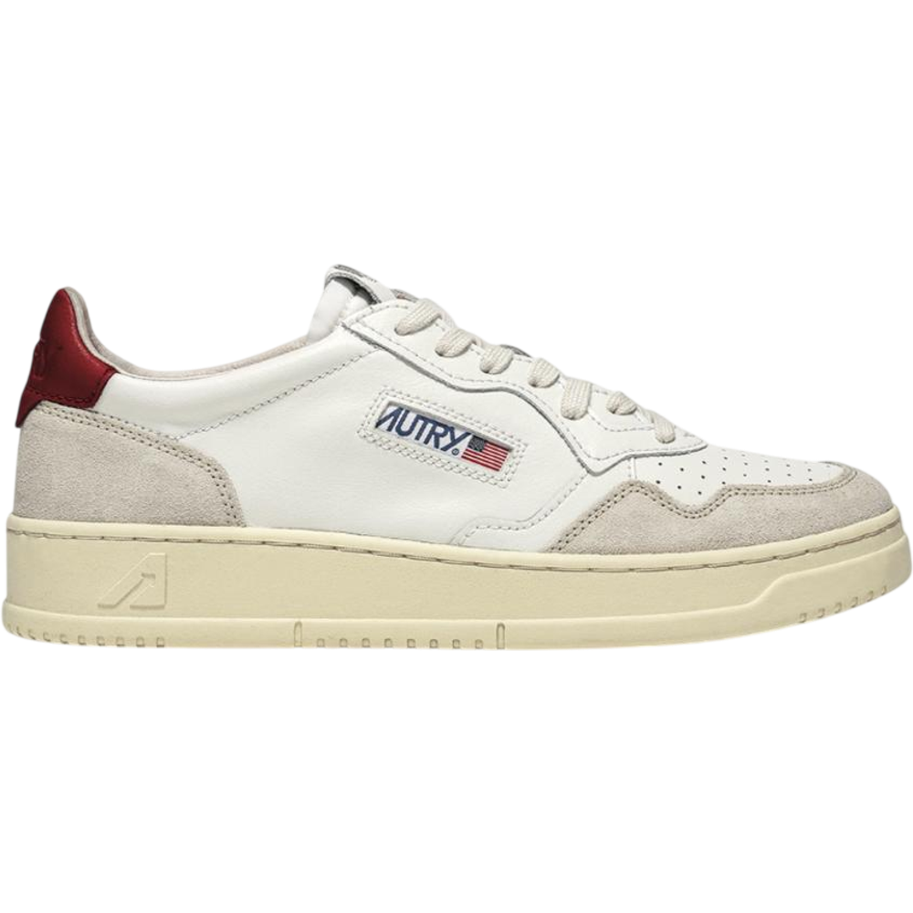 Autry Medalist Low White Red
