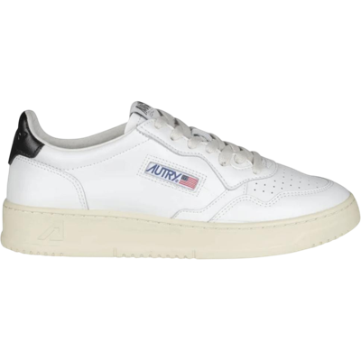 Autry Medalist Leather Low White Black Tab (Women's)