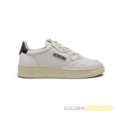 Autry Medalist Leather Low White Black Tab (Women's)