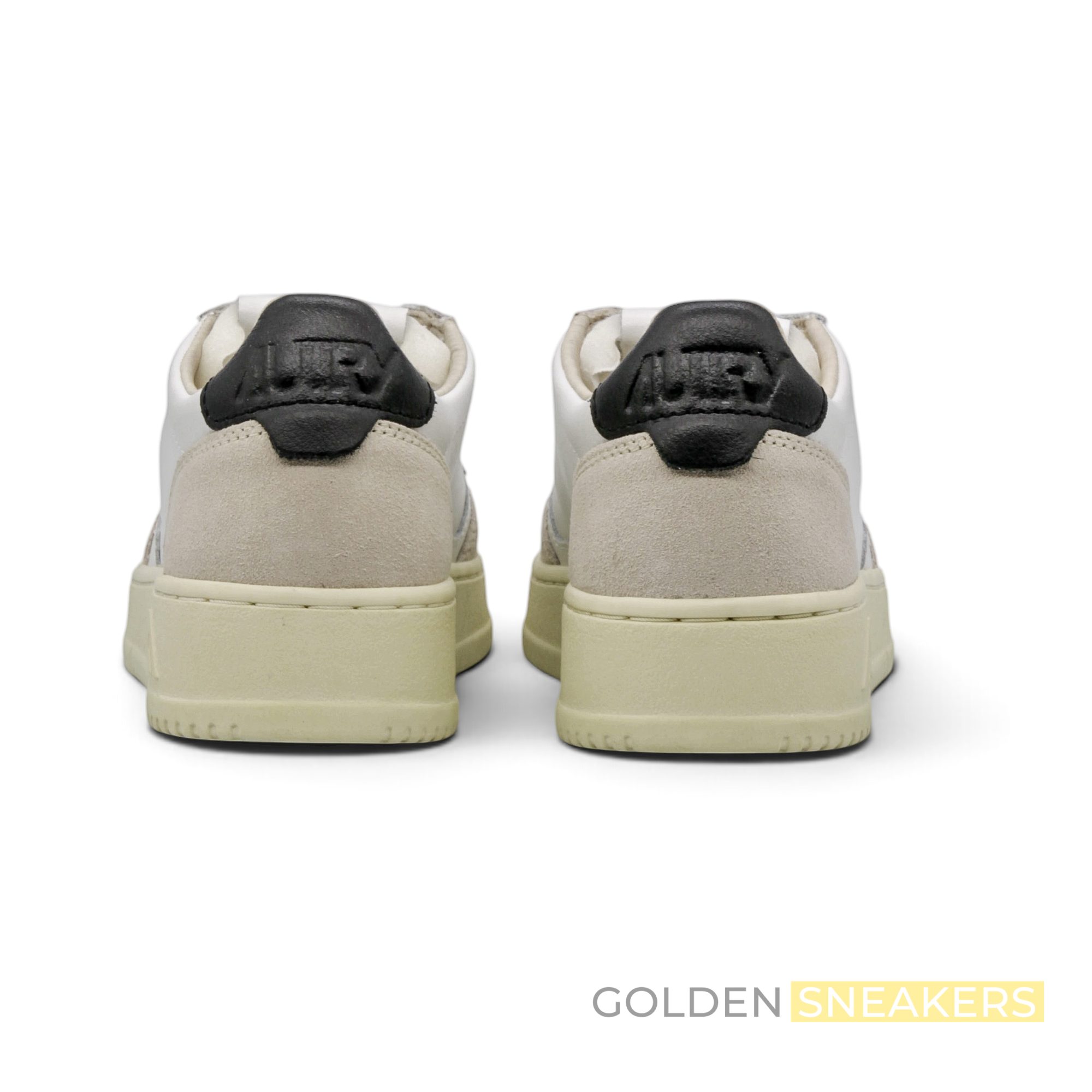 Autry Medalist Leather Low White Black Beige (Women's)