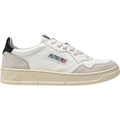 Autry Medalist Leather Low White Black Beige (Women's)