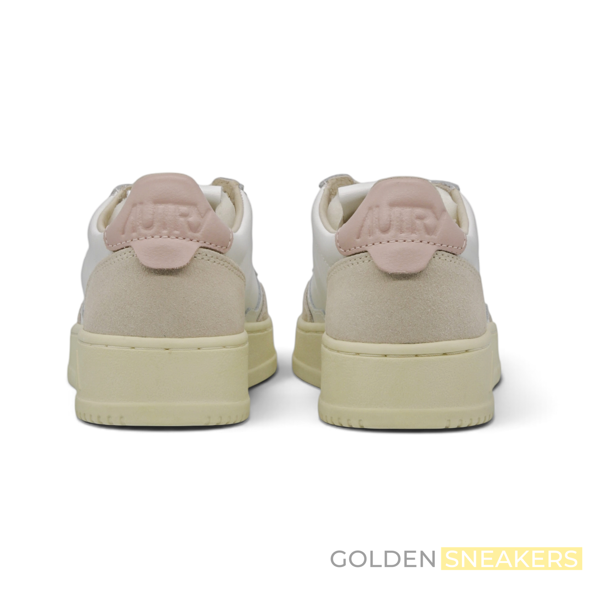 Autry Medalist Leather Low White Pink (Women's)