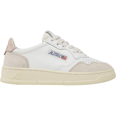 Autry Medalist Leather Low White Pink (Women's)