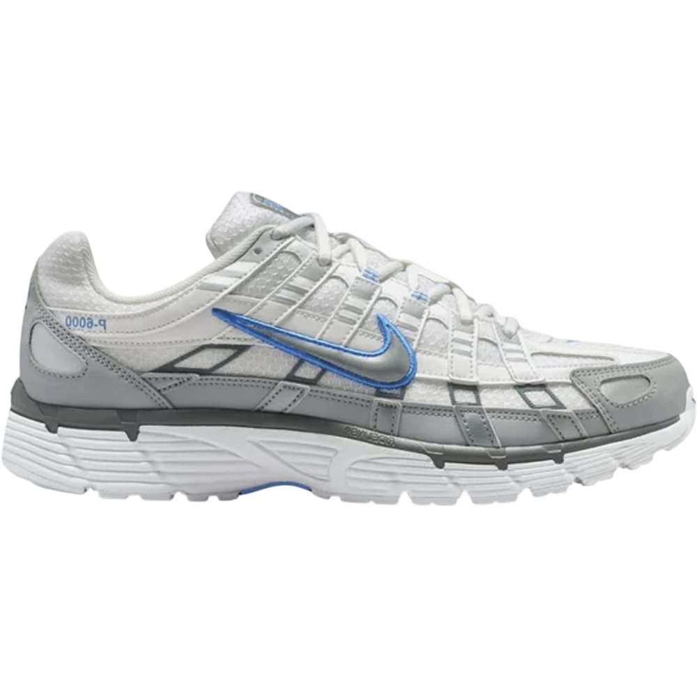 Nike P-6000 White Metallic Silver Blue