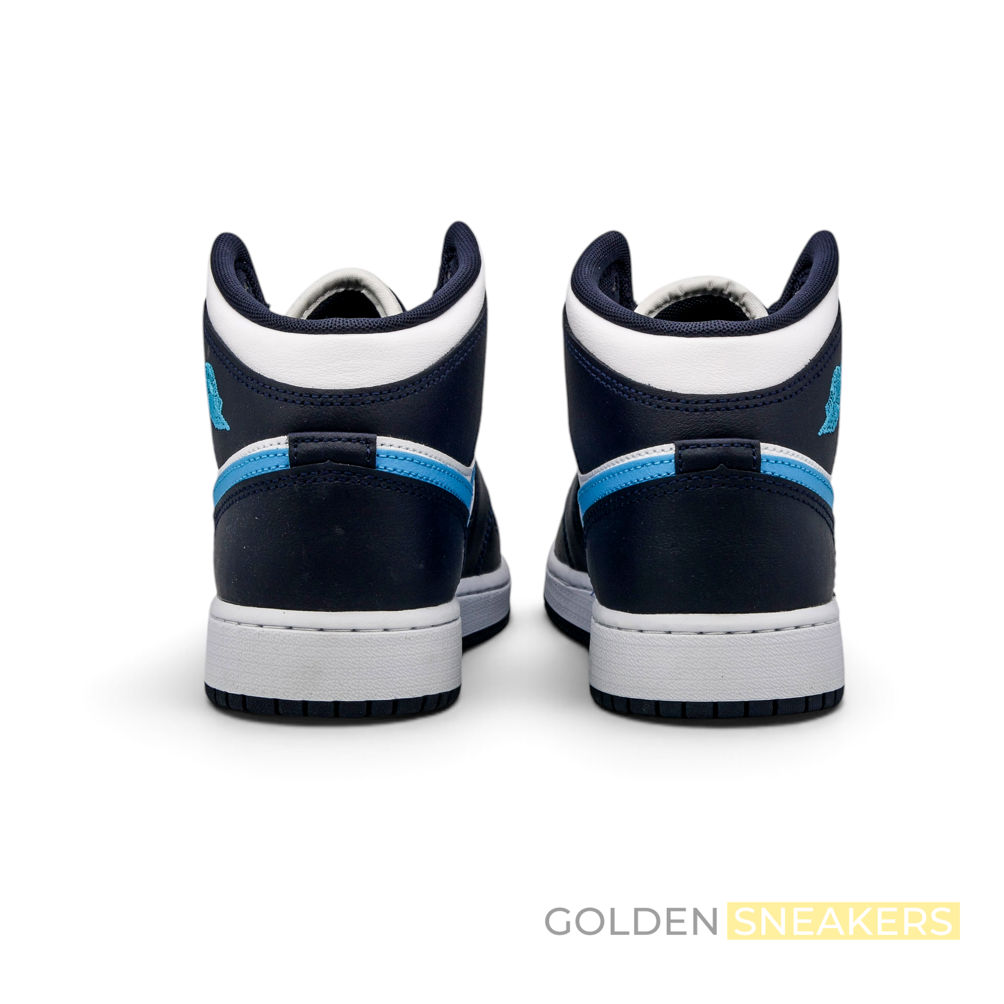 Jordan 1 Mid Obsidian Dark Powder Blue (GS)