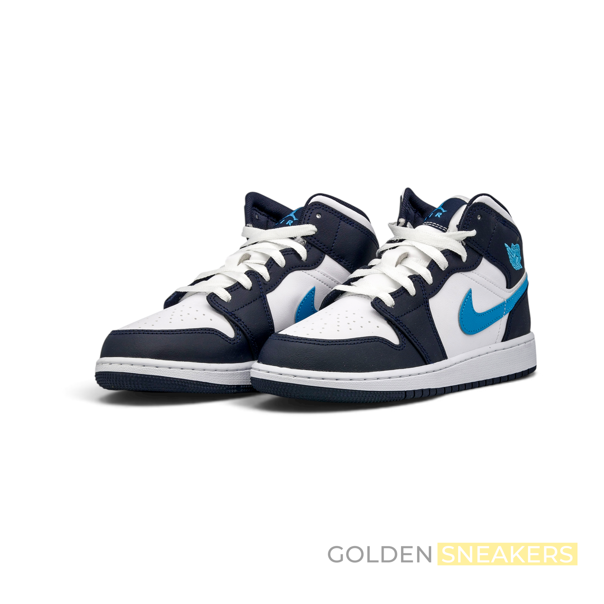 Jordan 1 Mid Obsidian Dark Powder Blue (GS)