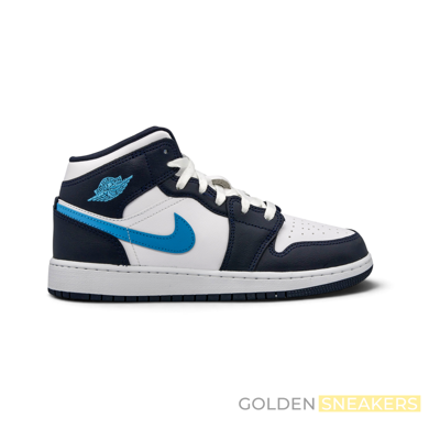 Jordan 1 Mid Obsidian Dark Powder Blue (GS)