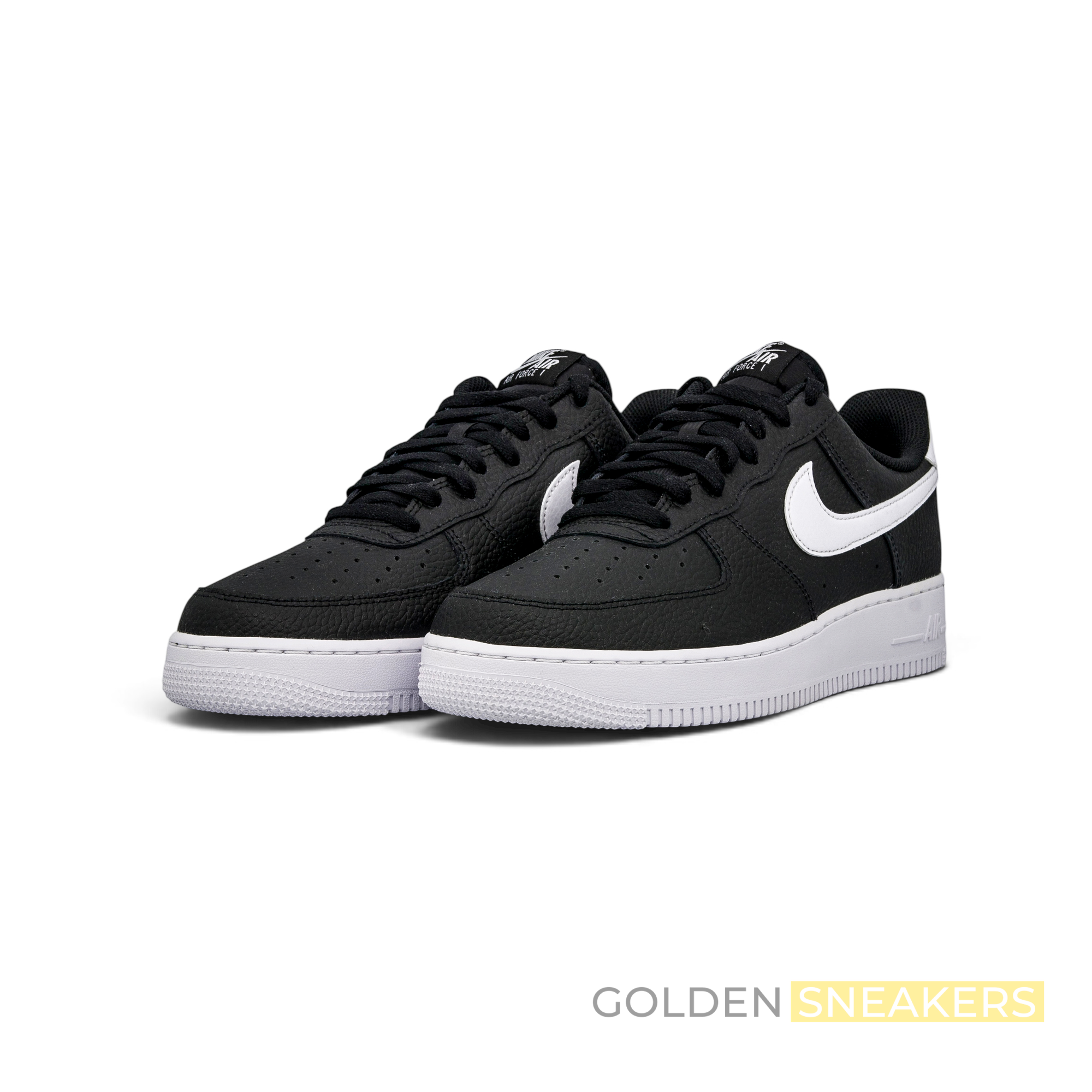 Nike Air Force 1 Low '07 Black White Pebbled Leather