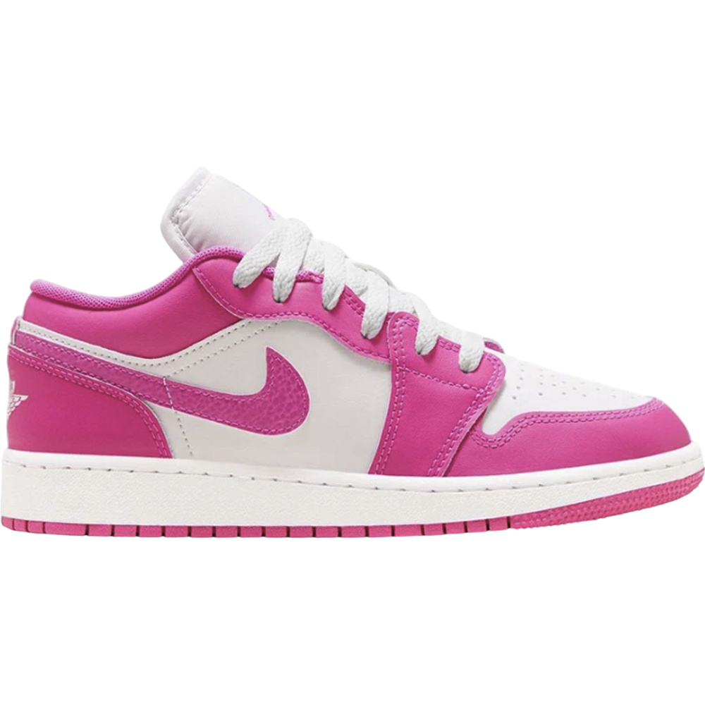 Jordan 1 Low Fire Pink/White/Iris Whisper (GS)
