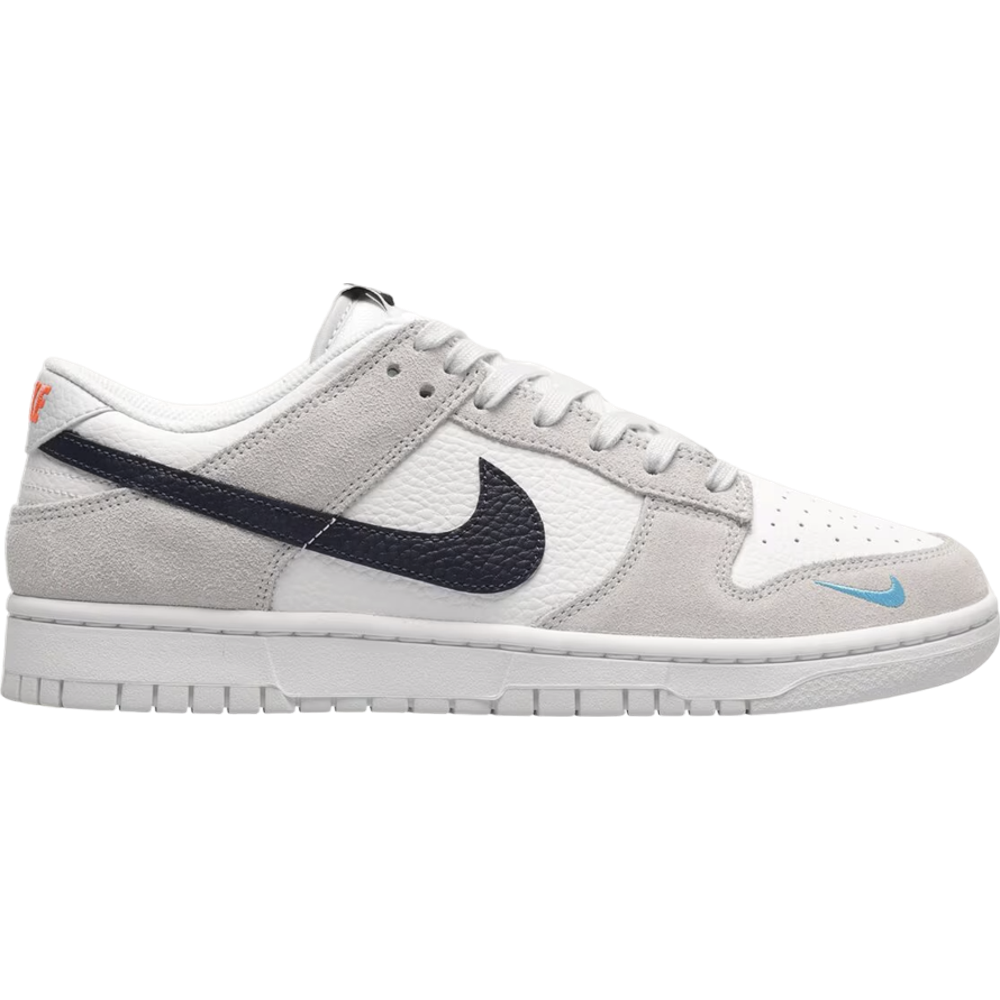 Nike Dunk Low White Grey Navy Aqua Mini Swoosh