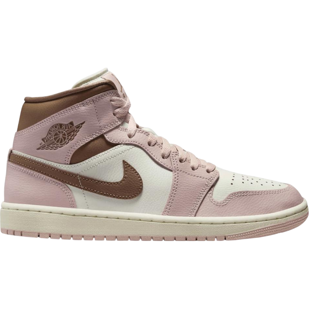 Air Jordan 1 Mid Pink Oxford/Archaeo Brown (Womens)