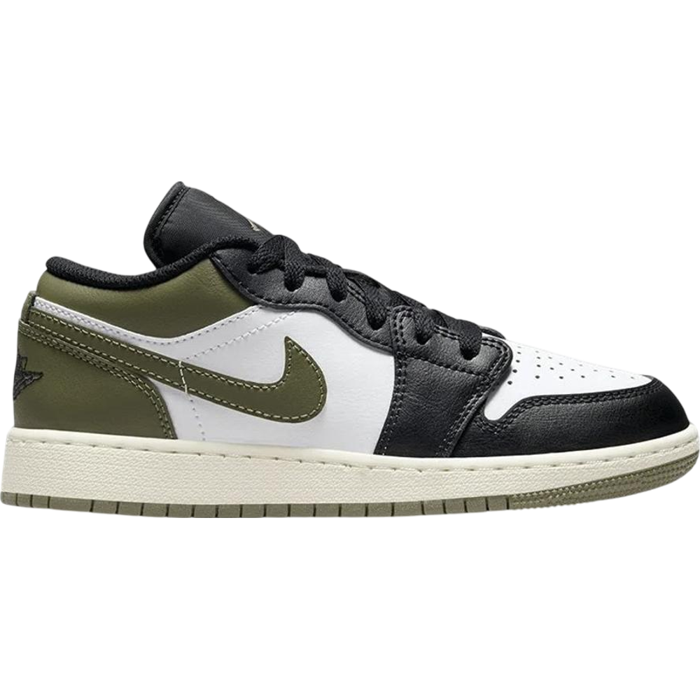 Jordan 1 Low Black Toe Medium Olive (GS)